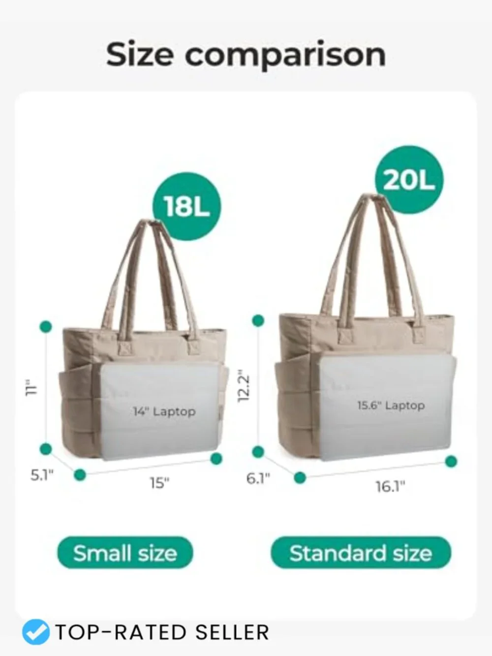 Puffy Tote Bag Lightweight Shoulder Handbag with Compartments for Travel Work